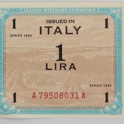 Billet 1 Lire Italie 1943 Allied Military Currency neuf