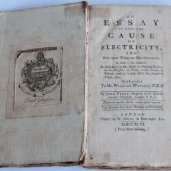 Livre An essay to shew the cause of electricity William Watson 1746