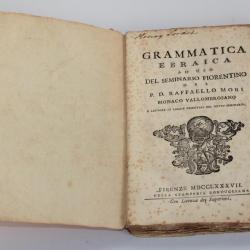Livre Grammatica ebraica ad uso del seminario fiorentino 1787 Hébreu