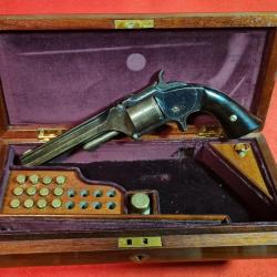 RARE REVOLVER SMITH & WESSON SECOND MODELE  (N° 2 OLD ARMY) CAL.32 RF -  EN COFFRET