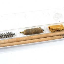 Kit de nettoyage baguette bois trois brins calibre 12 fusil chasse