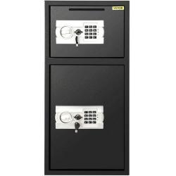 Coffre-fort électronique avec 2 compartiments - Claviers numériques -  Noir