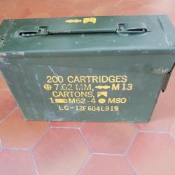 Caisse de Munitions Boîte à Munitions US Army Box en Metal