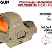 point rouge panoramique Holosun HS512C Reflex sights circle dot, 2 Moa,  montage a serrage rapide sur