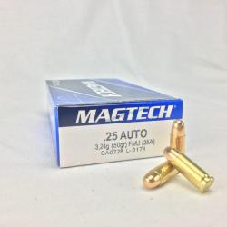 Cartouches Magtech - Cal. 25 Auto - FMJ