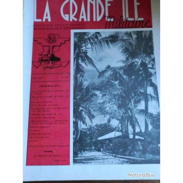 REVUE DES FORCES ARMEES DE MADAGASCARD LA GRANDE ILE  MAI  1954   COMORES    /  No  14