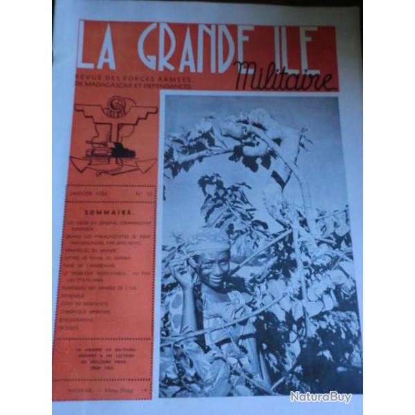 REVUE DES FORCES ARMEES DE MADAGASCARD LA GRANDE ILE  JANVIER 1954 LA GRANDE ILE MILITAIRE /  No 10