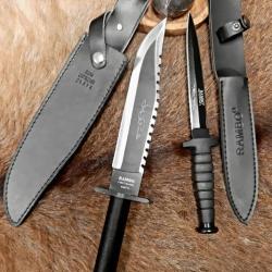 ***Collectionneur ******  2 Couteaux Rambo avec étui avec accessoires de survie b