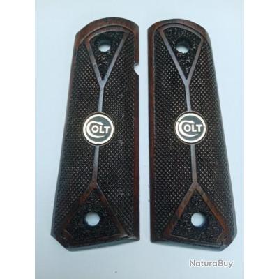 Poignées ZIB Colt 1911 - Bois De Hêtre Avec Logo Laiton - Pleine Grandeur (Gov/Commando)
