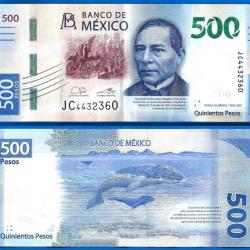 Mexique 500 Pesos 2021 Billet Peso Amerique Mexico