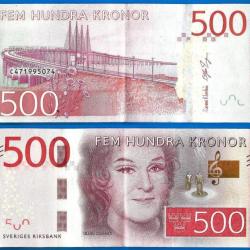 Suede 500 Couronnes 2016 Billet Sweden Kronor Birgit Nilsson Europe Nord