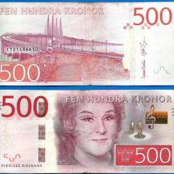 Suede 500 Couronnes 2016 Billet Sweden Kronor Birgit Nilsson Europe Nord