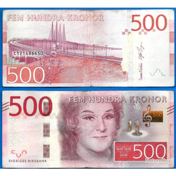 Suede 500 Couronnes 2016 Billet Sweden Kronor Birgit Nilsson Europe Nord