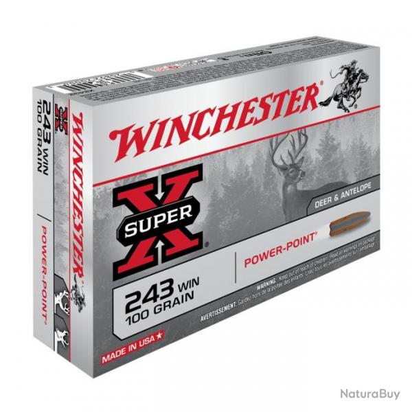 WINCHESTER - Balles 243WIN SUPER X PP 100GR (x20)