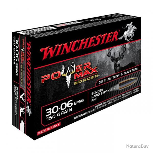 WINCHESTER - Balles 30-06SPR POWER MAX BONDED 150GR (x20)