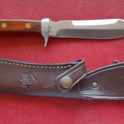 Couteau de chasse type puma White hunter créé par WISOLI, étui cuir puma
