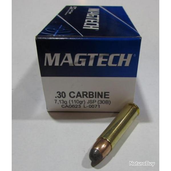 1 boite neuve de 50 cartouches magtech  de calibre 30 M1 110 grains Soft point