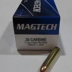 1 boite neuve de 50 cartouches magtech  de calibre 30 M1 110 grains FMJ RN