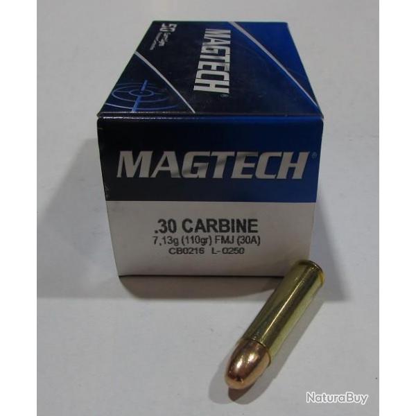 1 boite neuve de 50 cartouches magtech  de calibre 30 M1 110 grains FMJ RN