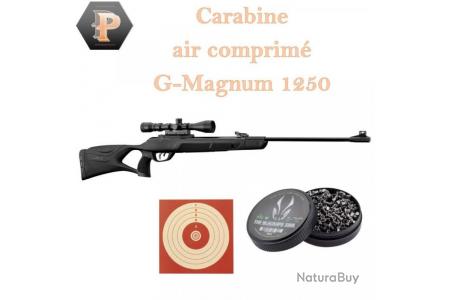 Carabine GAMO Magnum 1250 36 Joules + Lunette 3-9 X 40 Wr + Cible + Boite  de Plombs