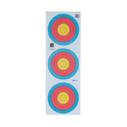 Blason 3 cibles 5 anneaux World Archery pour tir à l'arc ou arbalète Large 40x40cm Centre Vertical