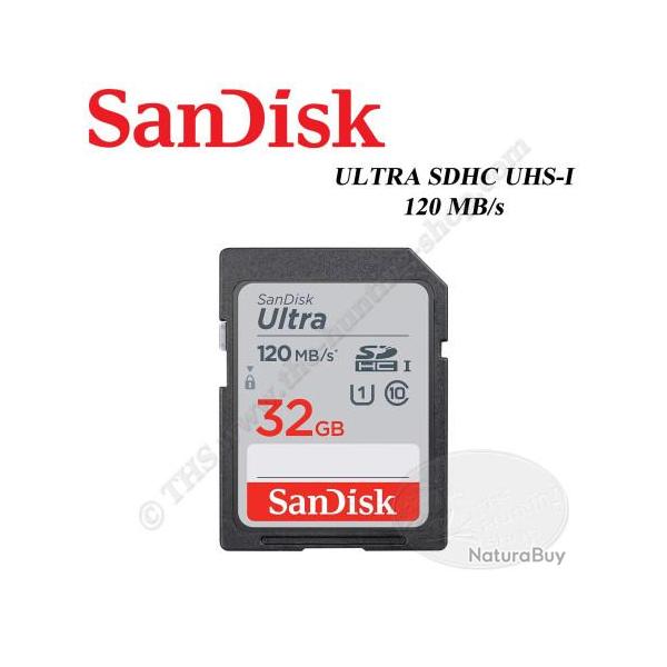 SANDISK Carte mmoireULTRA SDHC UHS-1 de 32 GB - Vitesse 120MB/s