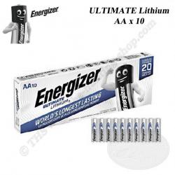 ENERGIZER Ultimate Lithium Boite de 10 piles jetables professionnelles L91 FR6 AA 1.5 volts