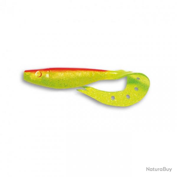 Leurre Souple Sandra 9cm Delalande Chartreuse dos rouge