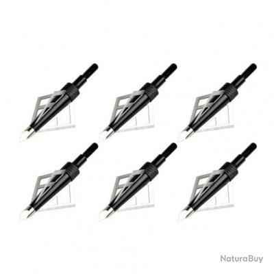6 Pointes De Flèches BroadHead Shortcut JX – Chasse, Tir à L'arc, Arbalète – ManKung – Neuves