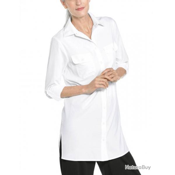 T shirt anti UV pour femme - Tunique Santorin - blanc XS Blanc