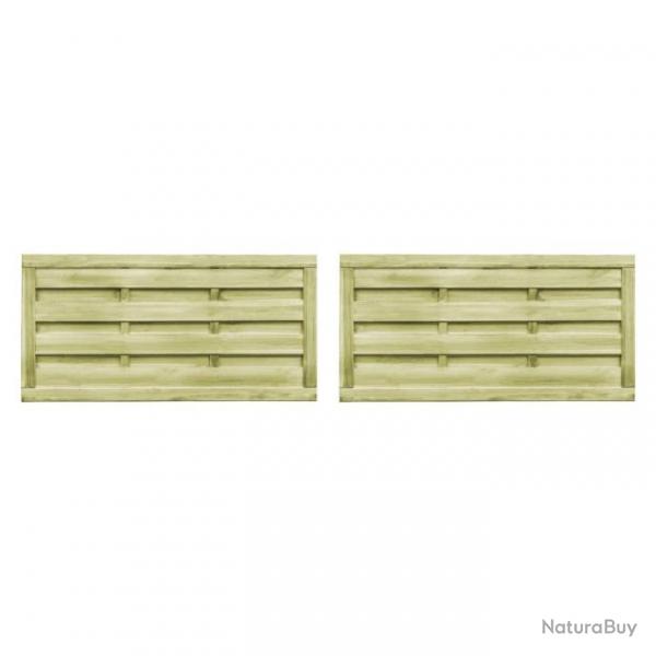 Portillons 2 pcs Bois de pin imprgn 150x75 cm Vert