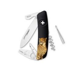 SZTT03LEOPARD-Couteau suisse Swiza ZTT03 noir avec motif léopard