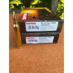 40 Cartouches NORMA 300 WIN MAG  JAKTMATCH FULL JACKET 150 Grains