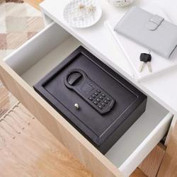 Coffre-fort pour tiroir - Arme de poing - Pavé numérique - Protection d'objets de valeur - Noir