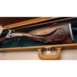 Magnifique fusil de luxe juxtaposé PN signé DEGENNE FILS SAINT ETIENNE canon damas crosse + malette