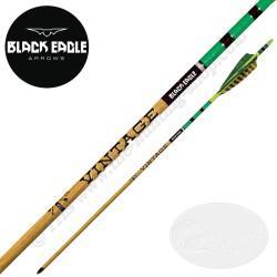 BLACK EAGLE ARROWS Vintage 6 Flèches traditionnelle en carbone avec cresting et empennages en plumes