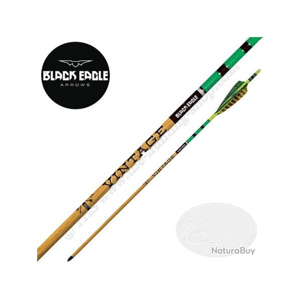 BLACK EAGLE ARROWS Vintage 6 Flches traditionnelle en carbone avec cresting et empennages en plumes