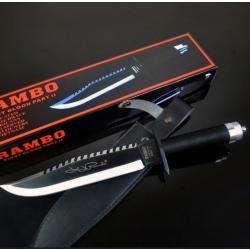 'Rambo II' Couteau de luxe s 40cm avec étui en cuir  outils de survie TRÈS ROBUSTE  1H53p
