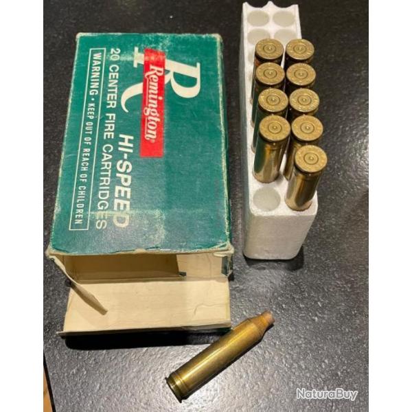 Boite de marque Remington avec 10 x tuis vides calibre 264 Win Magnum
