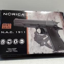 8258 PISTOLET A PLOMBS NORICA N.A.C 1911 CAL4,5  CO2  325FPS NEUF