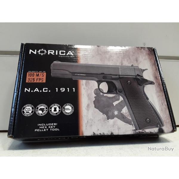 8258 PISTOLET A PLOMBS NORICA N.A.C 1911 CAL4,5  CO2  325FPS NEUF