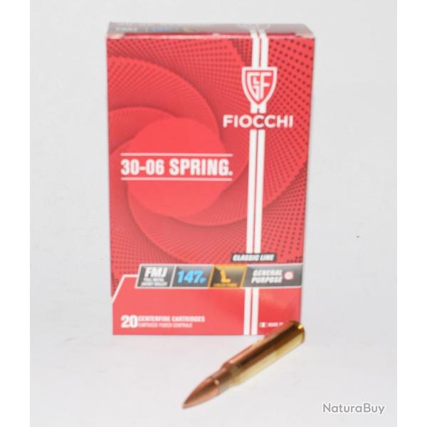 1 boite neuve de 20 cartouches fiocchi  de calibre 30-06, 147 grains , FMJ