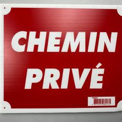 lot de plaques de signalisation CHEMIN PRIVÉ en plastique