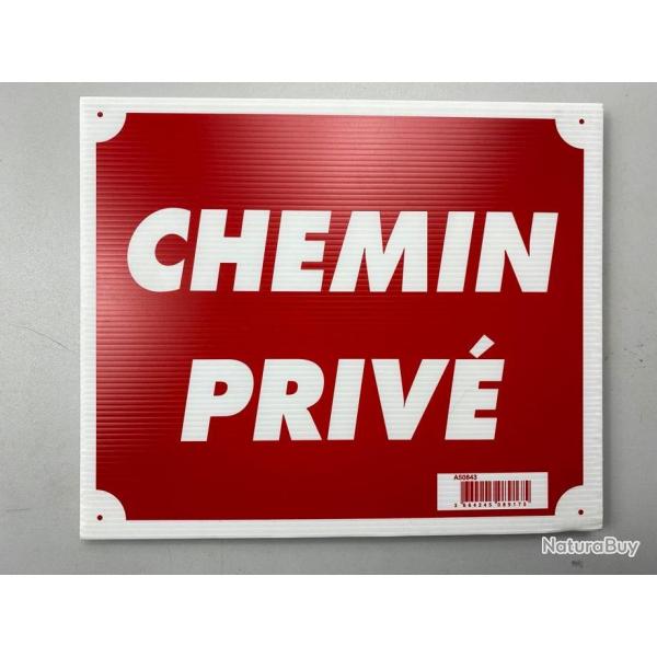lot de plaques de signalisation CHEMIN PRIV en plastique