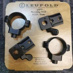 Montage Amovible Leupold QR Browning BAR / Benelli ARGO avec Colliers diamètre 25,4mm