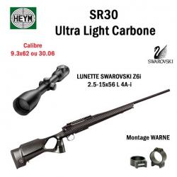 HEYM Pack Carabine SR30 Ultra Light Carbone+ Swarovski Z6 I 2.5-15X56 L4A-I Droitier
