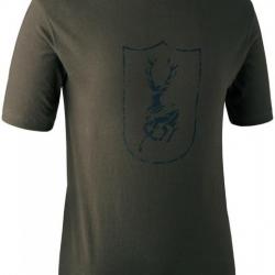 T shirt logo cerf Deerhunter à manches courtes Kaki