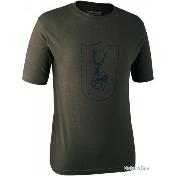T shirt logo cerf Deerhunter  manches courtes Kaki