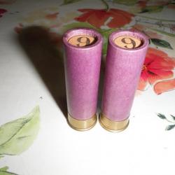 lot de 2 munitions carton violet ECO 16/65 plombs n°9