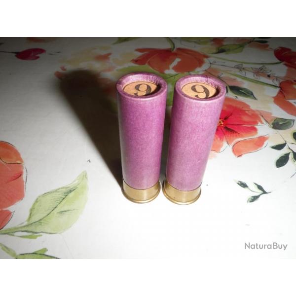 lot de 2 munitions carton violet ECO 16/65 plombs n9